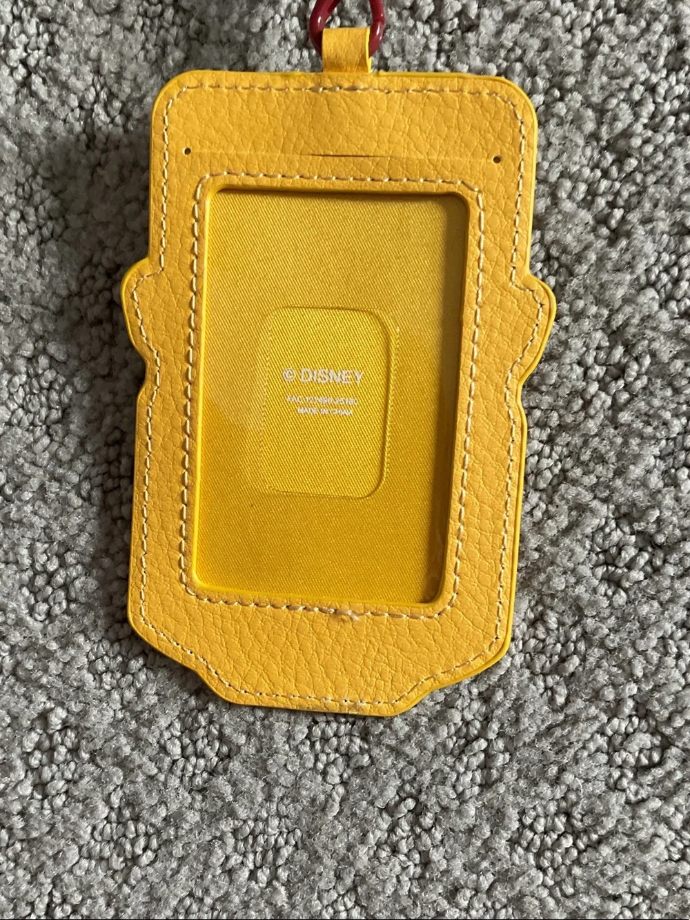 Disney Yellow Luggage Tag with Red Clip